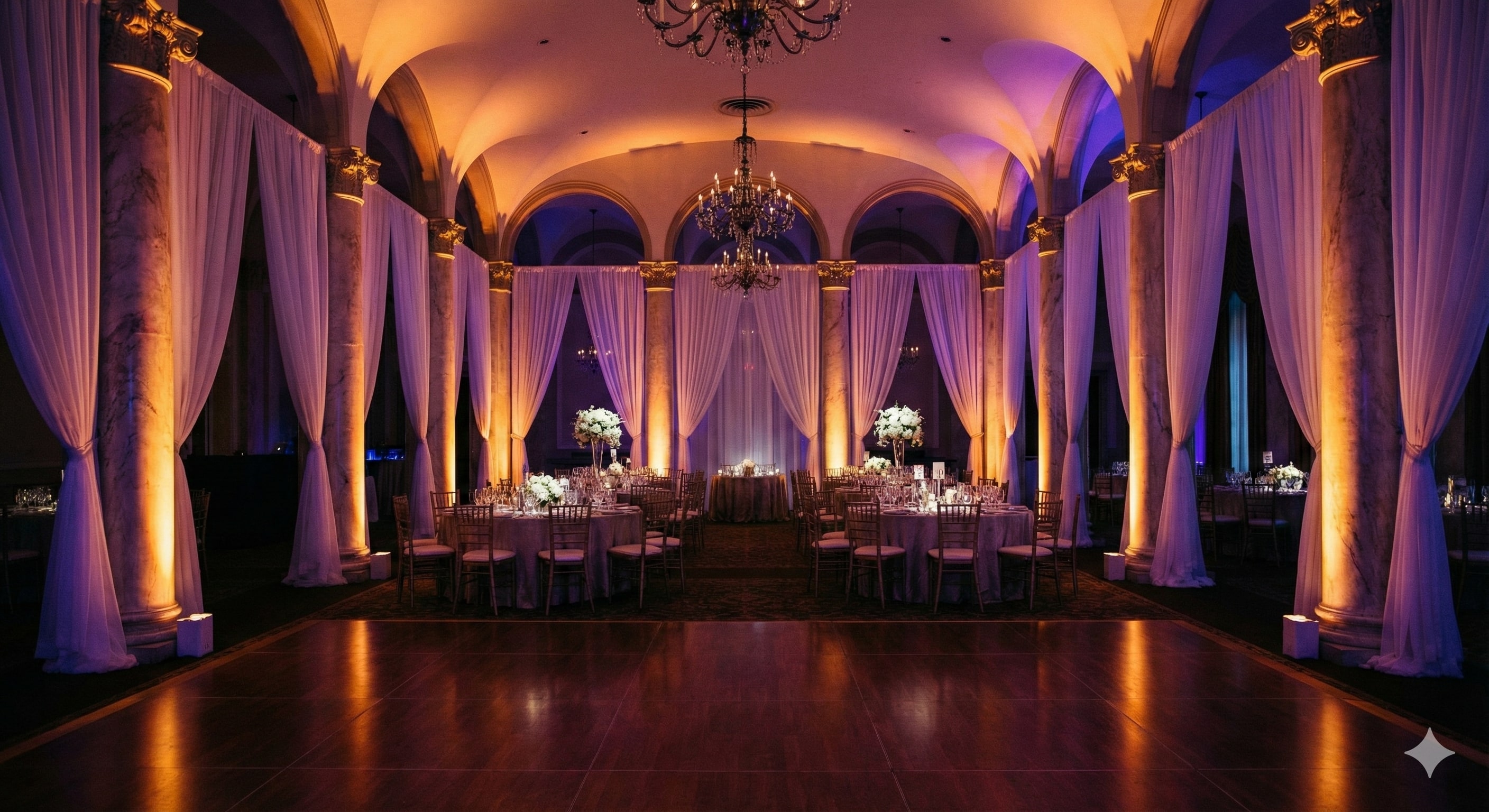 Professional uplighting and party lights for Tampa Bay events